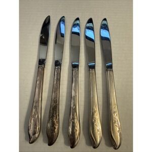 Springtime International Silverplate 1957 (5) Dinner Knives  9" Hollow Handle